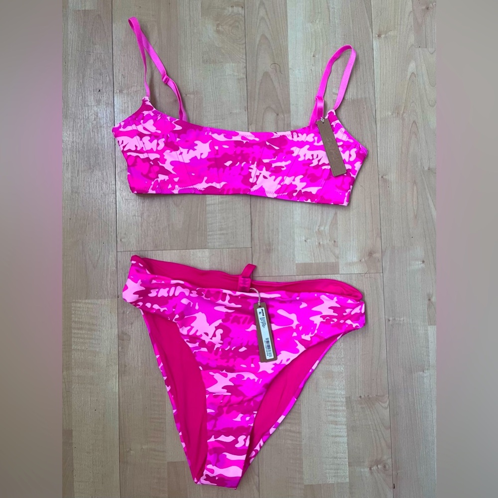 SKIMS Signature Swim Pink Camo Bikini